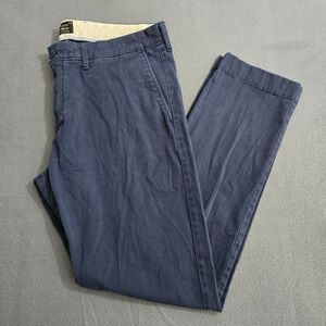 J.Crew Men Chino Pants 33X30 Cotton Navy Blue 484 Slim Fit Straight Leg